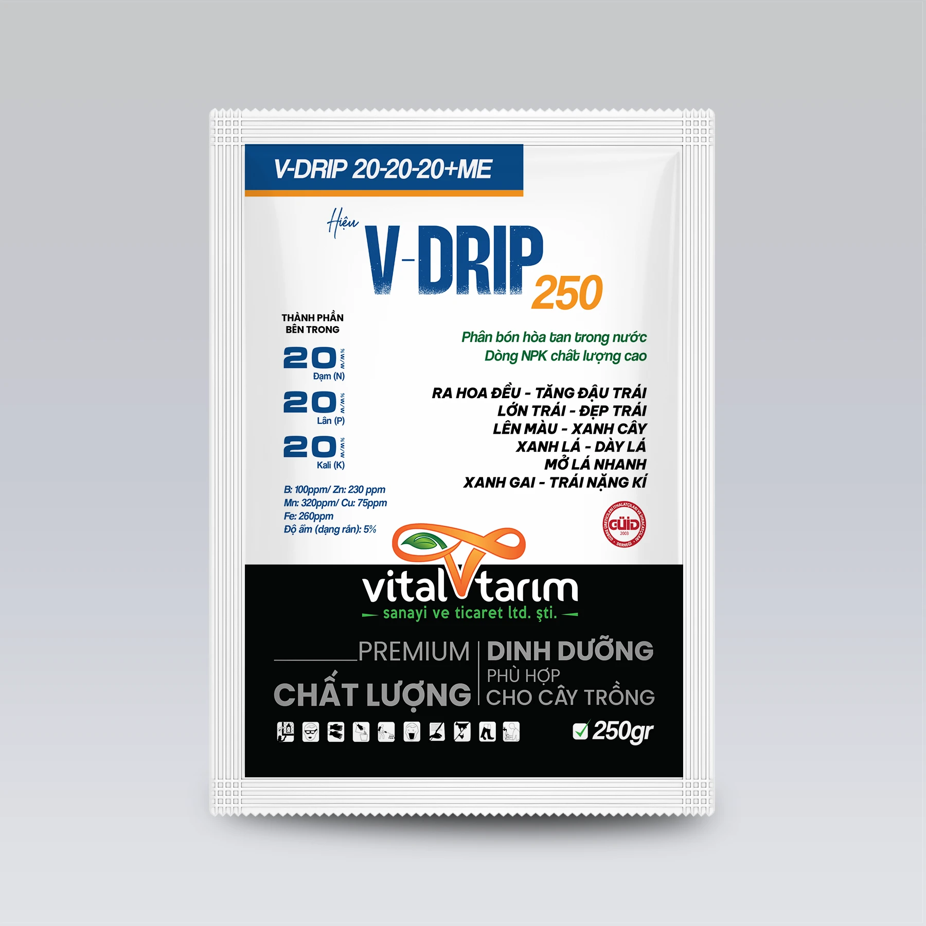 AV-TRONO-ONE NPK 18-18-18+TE – XANH LÁ, RA HOA ĐỀU, TĂNG ĐẬU TRÁI – 250GR