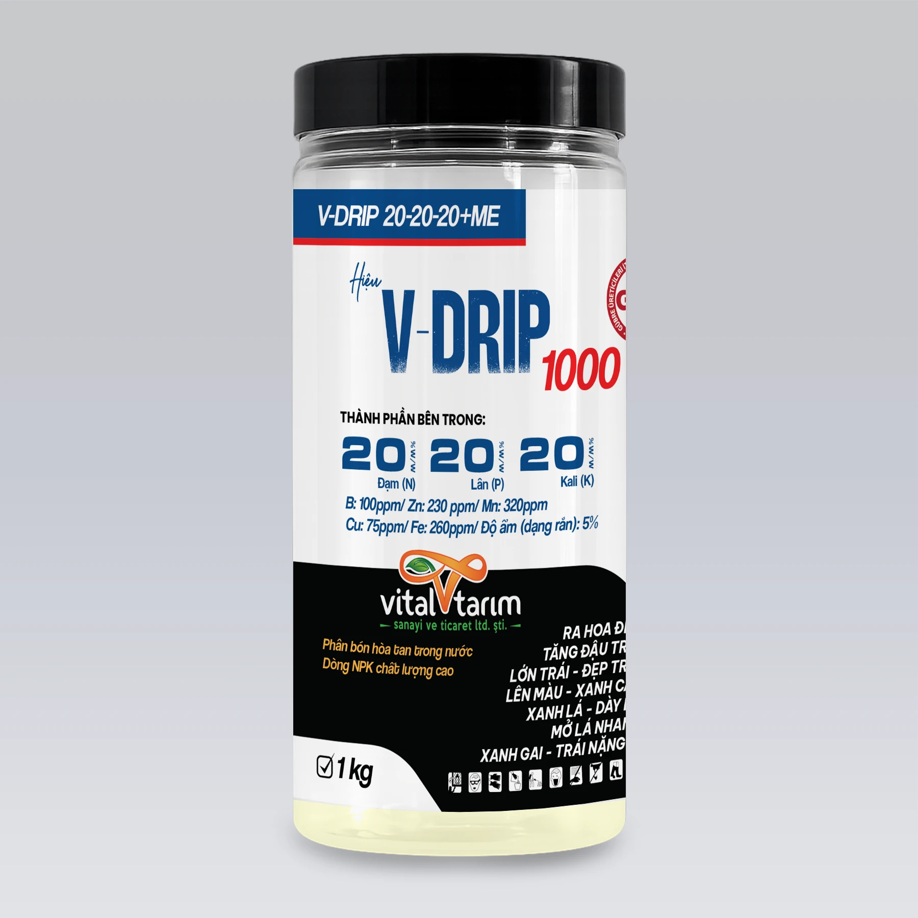 AV-TRONO-ONE NPK 18-18-18+TE – XANH LÁ, RA HOA ĐỀU, TĂNG ĐẬU TRÁI – 1KG