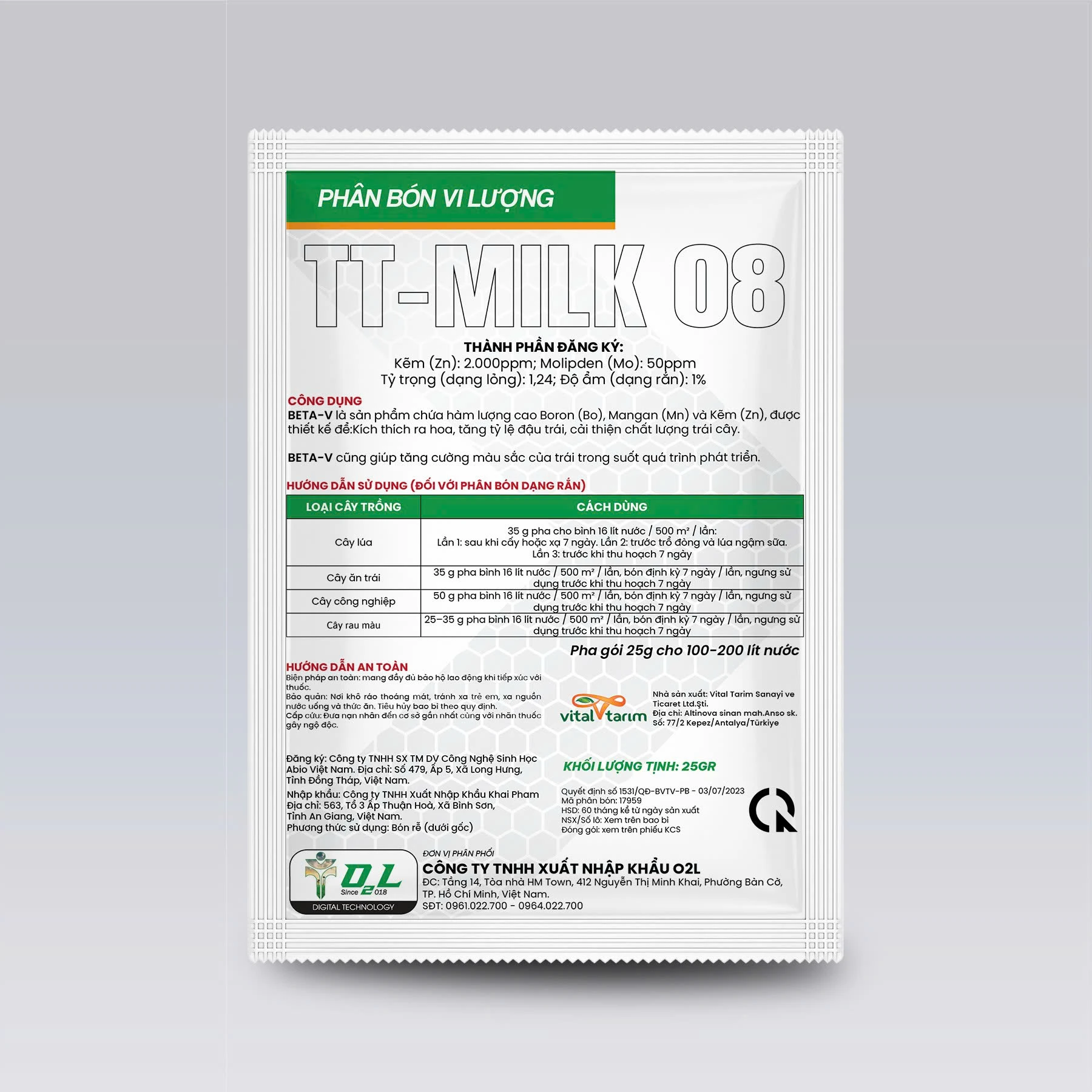 BETA-V TURKEY – TĂNG ĐẬU TRÁI, HẠN CHẾ RỤNG HOA